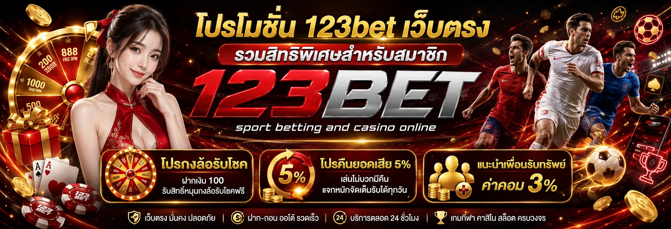123bet เว็บตรง รวมสล็อต คาสิโนสด และกีฬาออนไลน์ครบวงจร